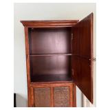 Antique-Style Wooden Cabinet - 4 Panel Doors with Decorative Embossed Inserts