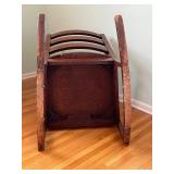Mission-Style Oak Rocking Chair with Slat Back and Armrests