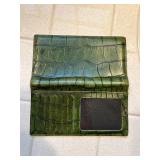 LANCEL City-Print Canvas Crossbody Bag & Croc-Embossed Wallet, Red Leather Trim