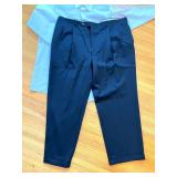 Stafford Wrinkle-Free White Dress Shirt 17/35 With Navy Dress Pants