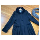 Cary San Francisco Coat with Faux Fur Collar - Size 16 - Black
