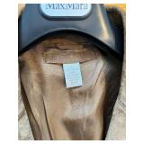 Brown Suede Leather Coat - Patchwork Stitching - Size 3