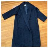 Marina Rinaldi Black Textured Coat, Premium Long Fit, Size 25, Made in Italy