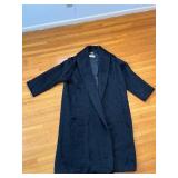 Marina Rinaldi Black Textured Coat, Premium Long Fit, Size 25, Made in Italy