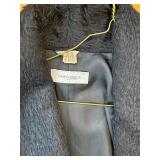 Marina Rinaldi Black Textured Coat, Premium Long Fit, Size 25, Made in Italy