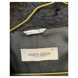 Marina Rinaldi Black Textured Coat, Premium Long Fit, Size 25, Made in Italy