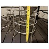 Metal Plant Stand Set - 3-Tier Cone Mesh Basket Tower, Arch-Top Frame, 2 White Ring Stands, 3-Ring Tall Stand