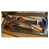 Vintage Assorted Hand Saws & Blades: Frame Saw, Hacksaw, Coping Saw, Back Saw