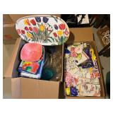 Assorted Kitchenware - Floral Plates, Glassware, Bowls, Napkins & Gift Bags