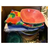 Assorted Kitchenware - Floral Plates, Glassware, Bowls, Napkins & Gift Bags