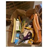 Assorted Office Supplies in bags- Tape Measure, Scissors, Rope, Ruler, calculator, stapler