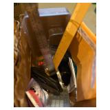 Assorted Office Supplies in bags- Tape Measure, Scissors, Rope, Ruler, calculator, stapler