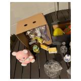 Crystal Glassware & Collectibles - Assorted Trinkets, Figurines & Plush Bear