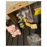 Crystal Glassware & Collectibles - Assorted Trinkets, Figurines & Plush Bear
