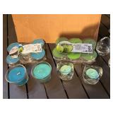 IKEA SINNLIG Tealight Candles - Teal/Aqua Glass Cups, 12-Pack & 30-Pack (Assorted)