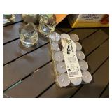 IKEA SINNLIG Tealight Candles - Teal/Aqua Glass Cups, 12-Pack & 30-Pack (Assorted)