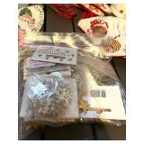 Christmas Cross-Stitch Stockings & Ornaments with Snow Globe - Assorted Holiday Decor
