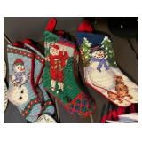 Christmas Cross-Stitch Stockings & Ornaments with Snow Globe - Assorted Holiday Decor