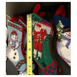 Christmas Cross-Stitch Stockings & Ornaments with Snow Globe - Assorted Holiday Decor