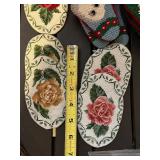 Christmas Cross-Stitch Stockings & Ornaments with Snow Globe - Assorted Holiday Decor