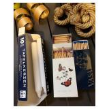 Norpro Porcelain Markers 7-Piece Set - 10 Table Candles - Rope Knot napkin rings & Tassels