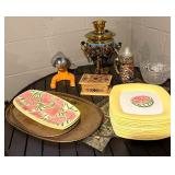 Leslie Sattler Watermelon Picnic Plates - Yellow Square Ceramic Dinner Plates