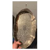 Silver-Plate Serving Trays - Ornate Pierced Edges - Made in India (Lot of 4)