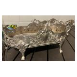 Silver-Plate Serving Trays - Ornate Pierced Edges - Made in India (Lot of 4)