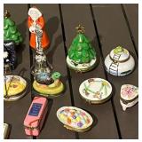 Limoges Hand-Painted Trinket Pill Boxes - Vintage French Ceramic Miniatures