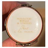 Limoges Hand-Painted Trinket Pill Boxes - Vintage French Ceramic Miniatures