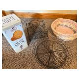 St Michel La Grande Galette French Butter Cookies Tin & Wire Display Racks & Woven Basket