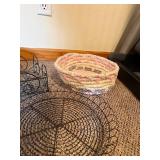 St Michel La Grande Galette French Butter Cookies Tin & Wire Display Racks & Woven Basket