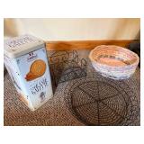 St Michel La Grande Galette French Butter Cookies Tin & Wire Display Racks & Woven Basket