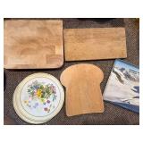 Wood Cutting Boards, Floral Plates & Mountain Tray