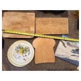 Wood Cutting Boards, Floral Plates & Mountain Tray