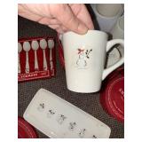 Williams-Sonoma Snowman Decorative Dishes - 12-Piece Mugs, Bowls, Spoons & Tray