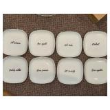 IKEA 365+ Square Plates Set of 8 - Multilingual Food Phrases