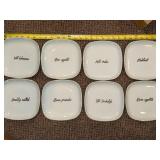 IKEA 365+ Square Plates Set of 8 - Multilingual Food Phrases