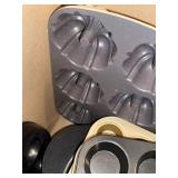Bakeware Assortment: Bundt Pan, Sunflower Cake Pan, Muffin Pan, Cookie Cutters & Molds
