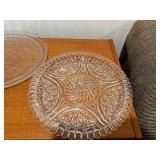 Clear Cut Glass Plate Set - 3-Piece Patterned Glass Plates with Diamond/Starburst Motifs