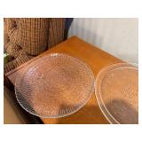Clear Cut Glass Plate Set - 3-Piece Patterned Glass Plates with Diamond/Starburst Motifs