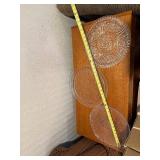 Clear Cut Glass Plate Set - 3-Piece Patterned Glass Plates with Diamond/Starburst Motifs