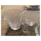 Orrefors Sweden Crystal Bowl with Starburst, 2 Mugs & Stem Glass - Glassware Set