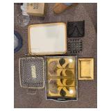 Assorted Vintage Trivets, Trays, Baskets & Tile Art - Metal & Ceramic Decor