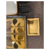 Assorted Vintage Trivets, Trays, Baskets & Tile Art - Metal & Ceramic Decor