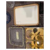 Assorted Vintage Trivets, Trays, Baskets & Tile Art - Metal & Ceramic Decor