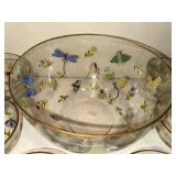 Heritage Fine Glassware Dragonfly & Bee Hand-Painted Bowls - 7-Piece Set
