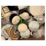 Assorted Dishware including Mikasa Porcelain Teacups & Mugs - Assorted Dinnerware Set