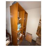 Two Ikea Wooden Open-Shelf Bookcase Display Unit - Multi-Section Cabinet