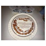 Decorative Ceramic Tray Les Fromages de France & Italian Cream Cake Plate - 2-Piece Set